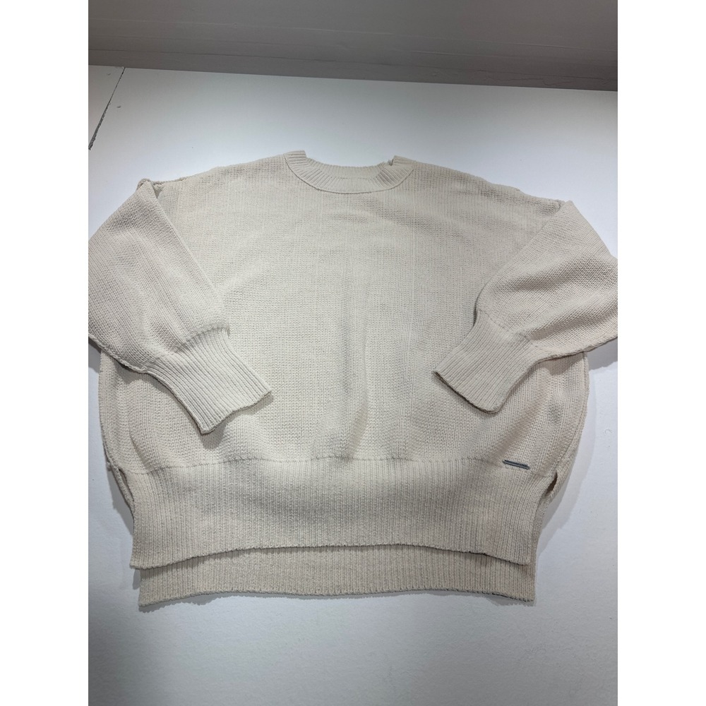 Abercrombie & Fitch Womens Small Cream Oversized Balloon Sleeve Knit Sweater